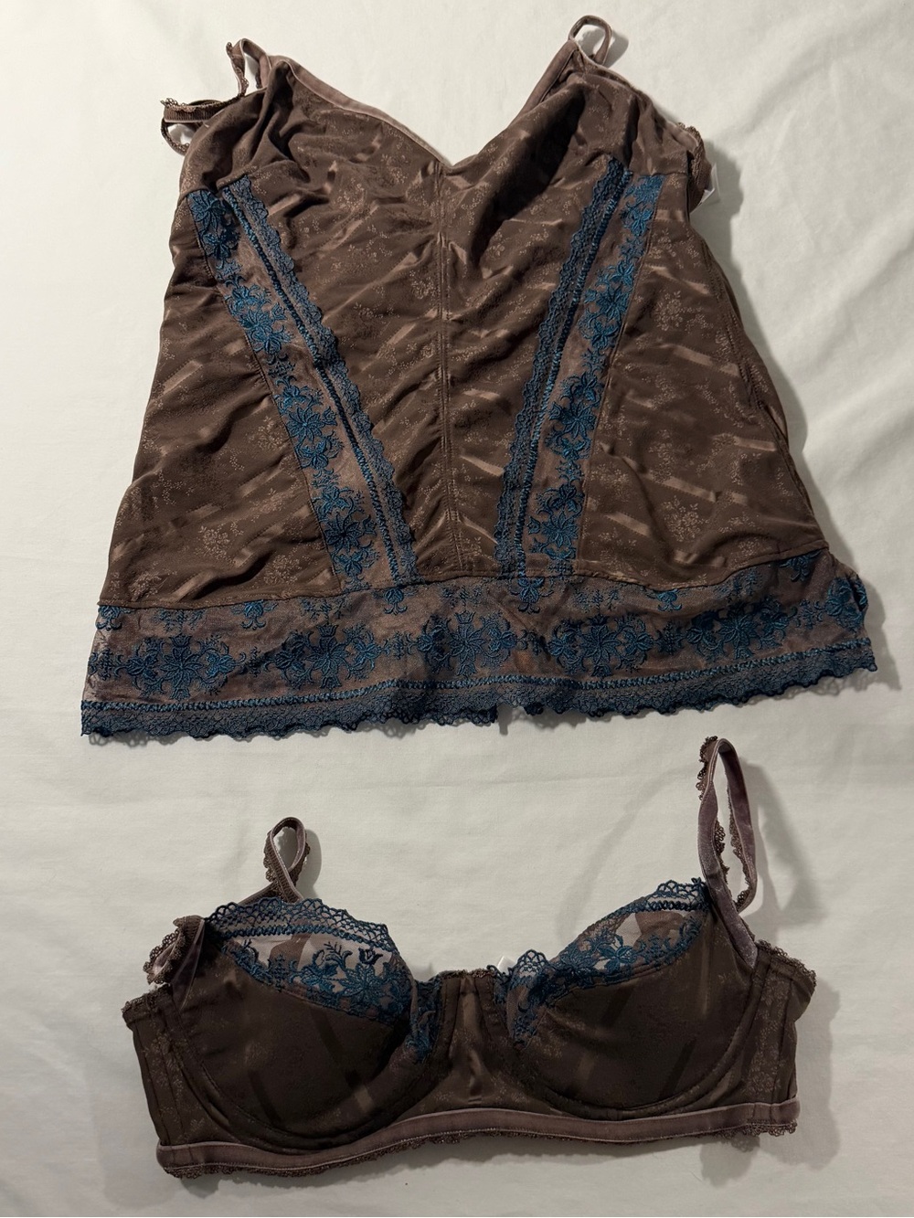 Wolford Made in Austria Lace Trim Underwire Bra, Panties, Camisole Set